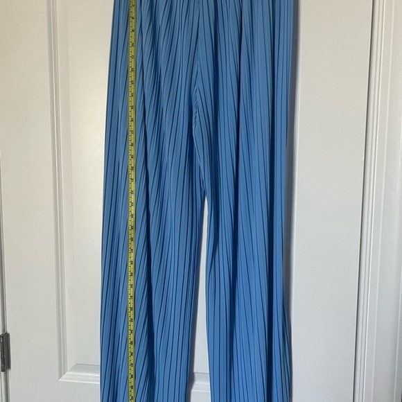 NWT Max Mara Women's CACIO Jersey Trouser Light Blue Pleated Pants Sz L 170/72A - Picture 10 of 16